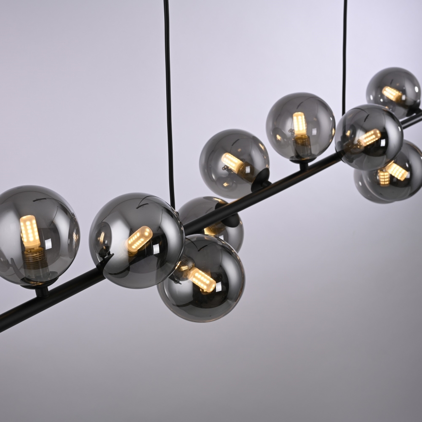 Schöner Wohnen 14504-18 - Lámpara colgante LED suspendida en cable DUBAI 13xG9/3W/230V 118 m negro/ahumado