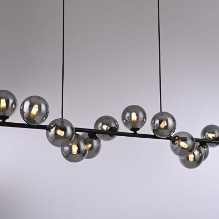 Schöner Wohnen 14504-18 - Lámpara colgante LED suspendida en cable DUBAI 13xG9/3W/230V 118 m negro/ahumado