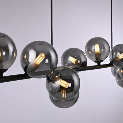 Schöner Wohnen 14504-18 - Lámpara colgante LED suspendida en cable DUBAI 13xG9/3W/230V 118 m negro/ahumado