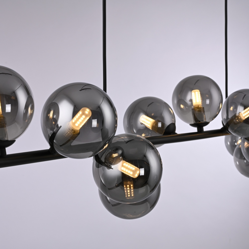 Schöner Wohnen 14504-18 - Lámpara colgante LED suspendida en cable DUBAI 13xG9/3W/230V 118 m negro/ahumado