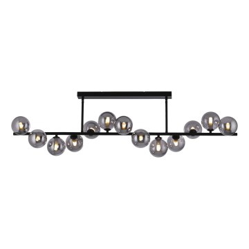 Schöner Wohnen 14505-18 - Lámpara colgante LED sobre varilla DUBAI 13xG9/3W/230V negro/ahumado