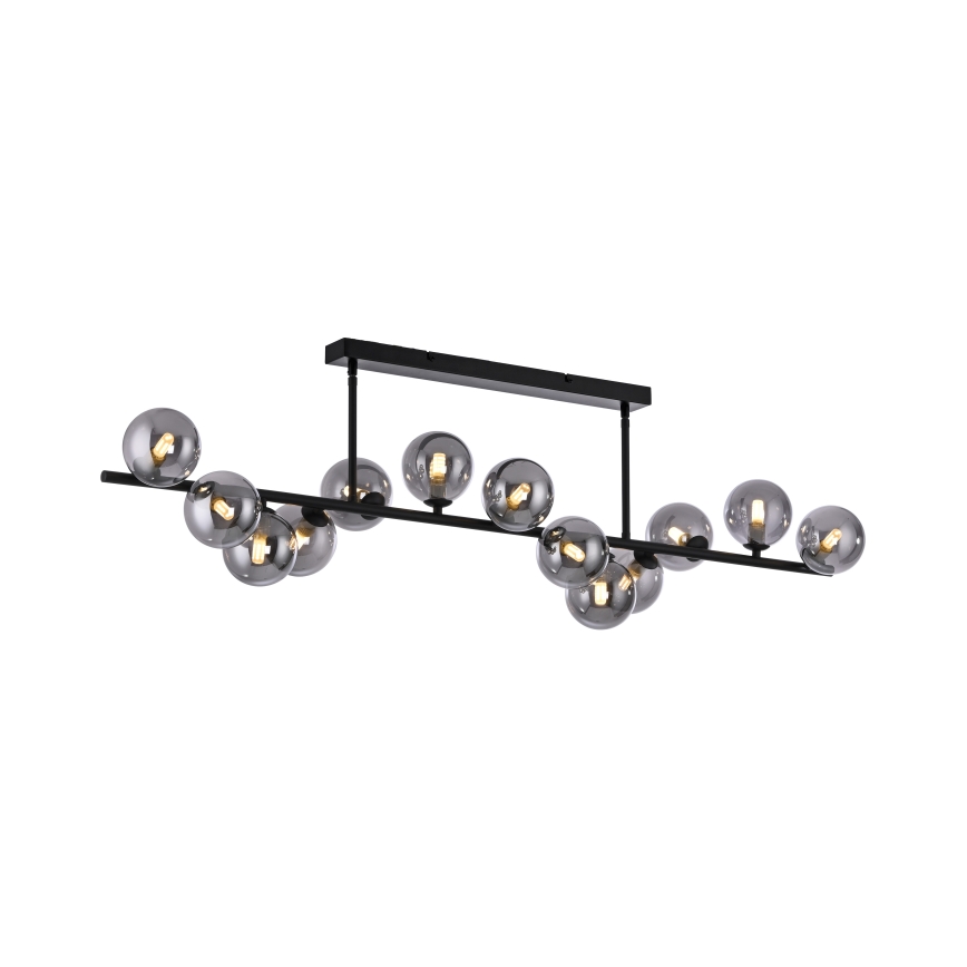Schöner Wohnen 14505-18 - Lámpara colgante LED sobre varilla DUBAI 13xG9/3W/230V negro/ahumado
