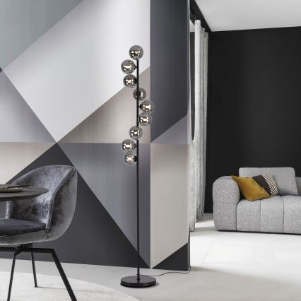 Schöner Wohnen 14506-18 - Lámpara de pie LED DUBAI 9xG9/3W/230V negro/ahumado