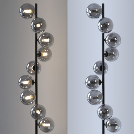 Schöner Wohnen 14506-18 - Lámpara de pie LED DUBAI 9xG9/3W/230V negro/ahumado