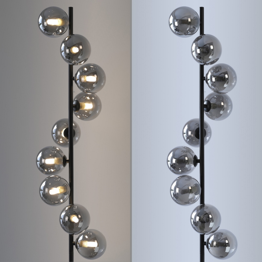 Schöner Wohnen 14506-18 - Lámpara de pie LED DUBAI 9xG9/3W/230V negro/ahumado