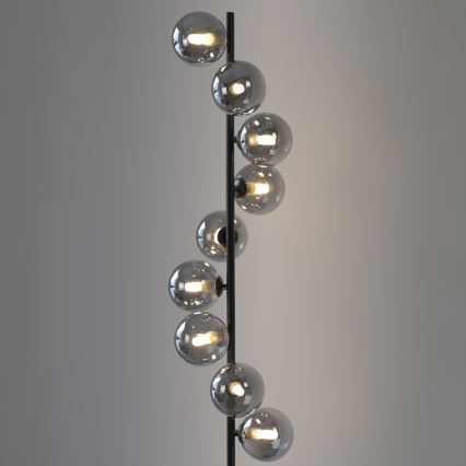 Schöner Wohnen 14506-18 - Lámpara de pie LED DUBAI 9xG9/3W/230V negro/ahumado