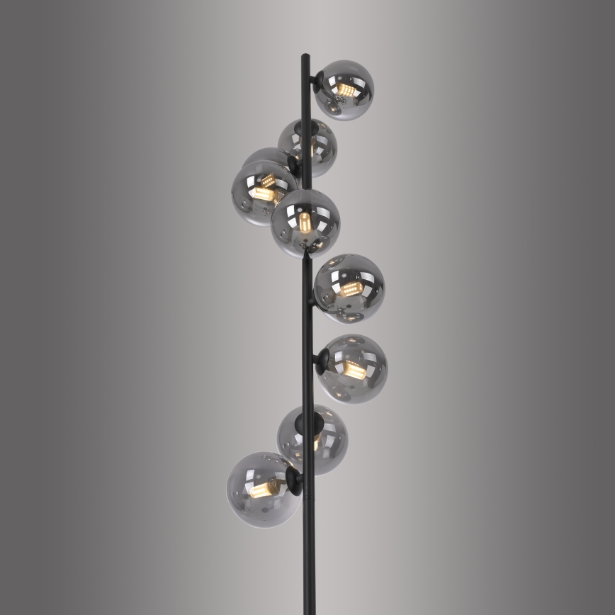 Schöner Wohnen 14506-18 - Lámpara de pie LED DUBAI 9xG9/3W/230V negro/ahumado