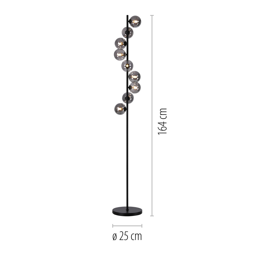 Schöner Wohnen 14506-18 - Lámpara de pie LED DUBAI 9xG9/3W/230V negro/ahumado