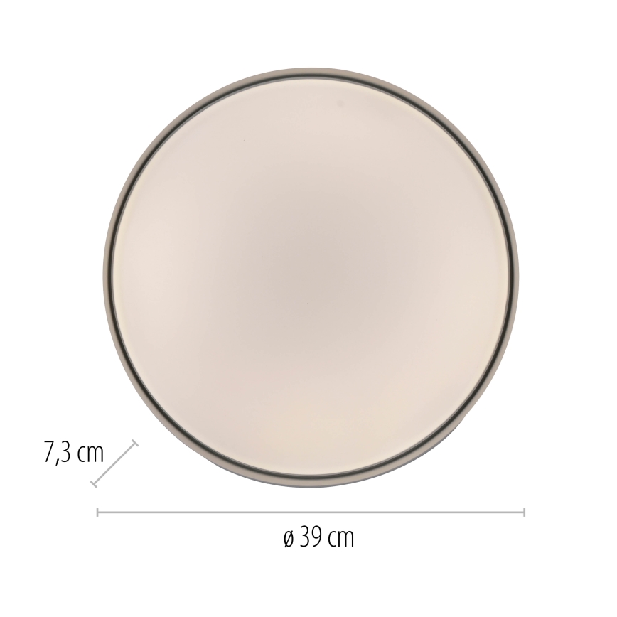 Schöner Wohnen 14594-18 - Plafón LED regulable TAVOLI, 20 W, 230 V, 2700–6500 K, Ø 39 cm, negro, con mando a distancia