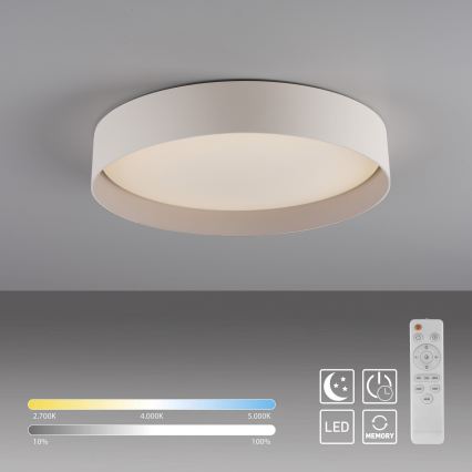 Schöner Wohnen 14594-39 - Lámpara de techo LED regulable TAVOLI LED/20W/230V 2700-6500K, diámetro 39 cm, gris + mando a distancia