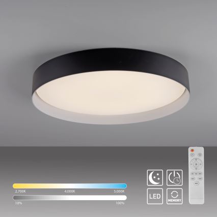 Schöner Wohnen 14595-18 - Lámpara de techo LED regulable TAVOLI LED/34W/230V 2700-6500K Ø 49 cm negra + mando a distancia