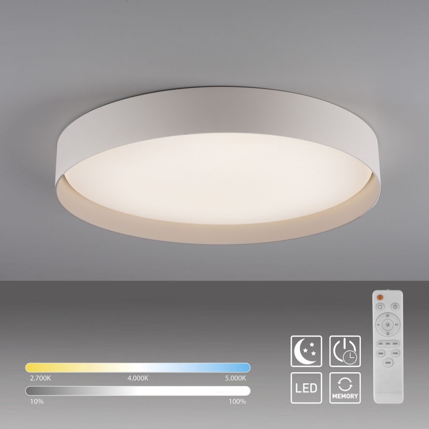 Schöner Wohnen 14595-39 - Luminaria de techo LED regulable TAVOLI LED/34W/230V 2700-6500K Ø 49 cm gris + mando a distancia
