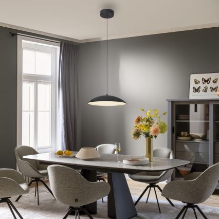 Schöner Wohnen 14606-18 - LENTE lámpara colgante LED regulable suspendida por cable LED/17W/230V Ø 40 cm negra