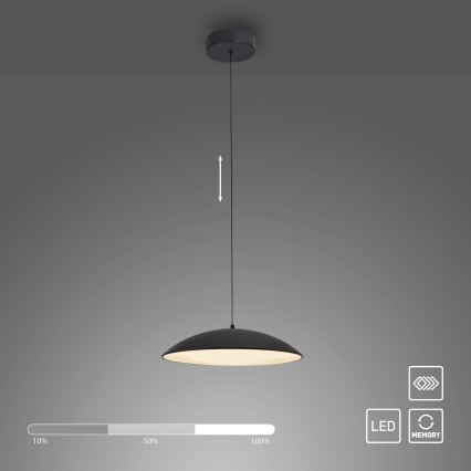 Schöner Wohnen 14606-18 - LENTE lámpara colgante LED regulable suspendida por cable LED/17W/230V Ø 40 cm negra