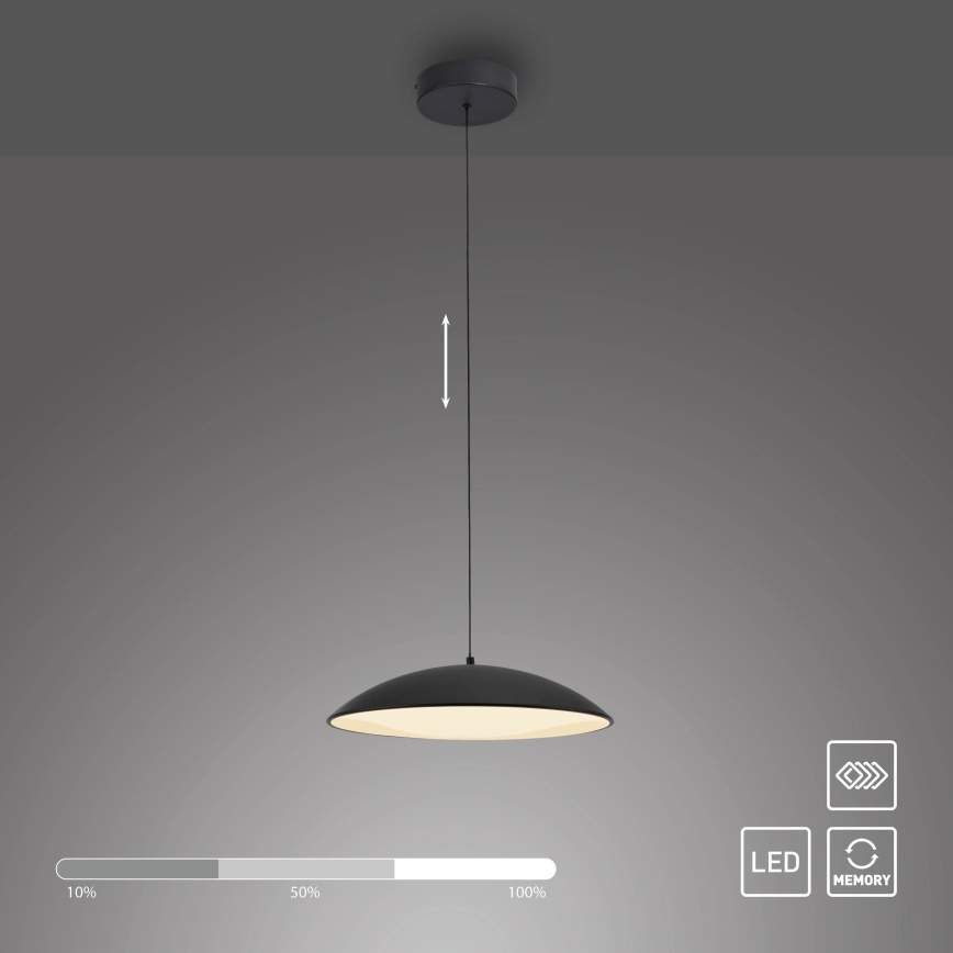 Schöner Wohnen 14606-18 - LENTE lámpara colgante LED regulable suspendida por cable LED/17W/230V Ø 40 cm negra