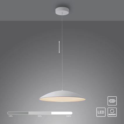 Schöner Wohnen 14607-16 - Lámpara colgante LED regulable con cable LENTE LED/23W/230V diámetro 50 cm blanco
