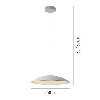Schöner Wohnen 14607-16 - Lámpara colgante LED regulable con cable LENTE LED/23W/230V diámetro 50 cm blanco