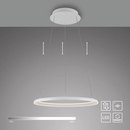 Schöner Wohnen 15570-16 - Lámpara colgante regulable con cable QUILLO LED/36W/230V Ø 60 cm blanca
