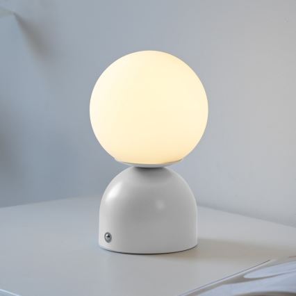 Schöner Wohnen 19218-16 - Lámpara de sobremesa recargable con atenuación táctil RUDI LED/1,2W/5V 3000-6000K 1200 mAh blanca