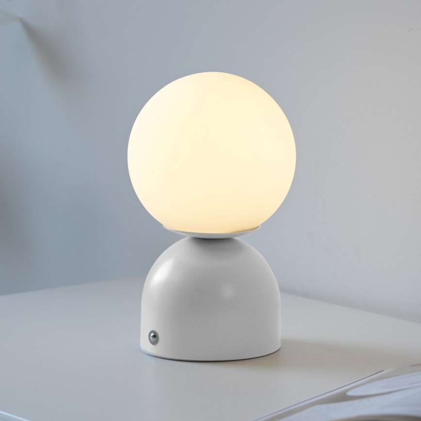 Schöner Wohnen 19218-16 - Lámpara de sobremesa recargable con atenuación táctil RUDI LED/1,2W/5V 3000-6000K 1200 mAh blanca