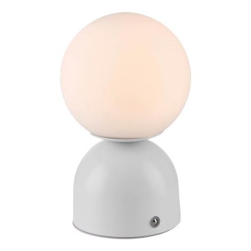 Schöner Wohnen 19218-16 - Lámpara de sobremesa recargable con atenuación táctil RUDI LED/1,2W/5V 3000-6000K 1200 mAh blanca