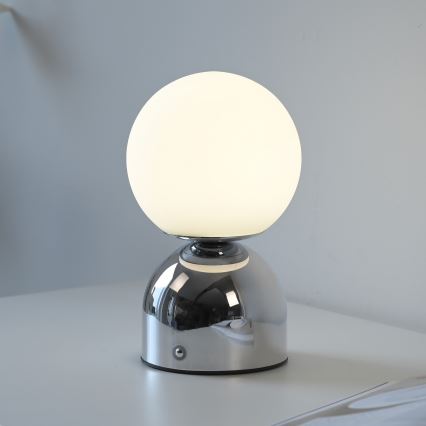 Schöner Wohnen 19218-17 - Lámpara de mesa LED RUDI recargable, táctil y regulable LED/1,2W/5V 3000-6000K 1200 mAh cromo brillante