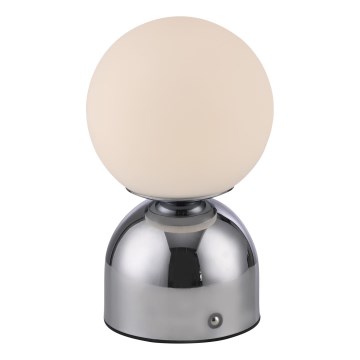 Schöner Wohnen 19218-17 - Lámpara de mesa LED RUDI recargable, táctil y regulable LED/1,2W/5V 3000-6000K 1200 mAh cromo brillante