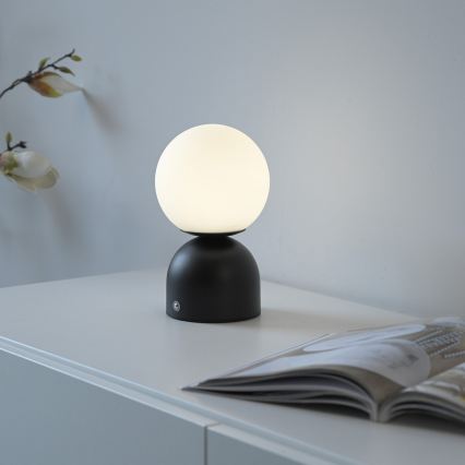 Schöner Wohnen 19218-18 - Lámpara de sobremesa recargable táctil y regulable RUDI LED/1,2W/5V 3000-6000K 1200 mAh negra
