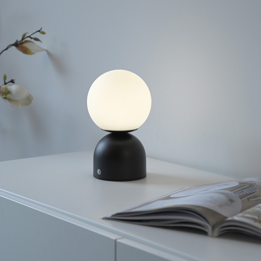 Schöner Wohnen 19218-18 - Lámpara de sobremesa recargable táctil y regulable RUDI LED/1,2W/5V 3000-6000K 1200 mAh negra