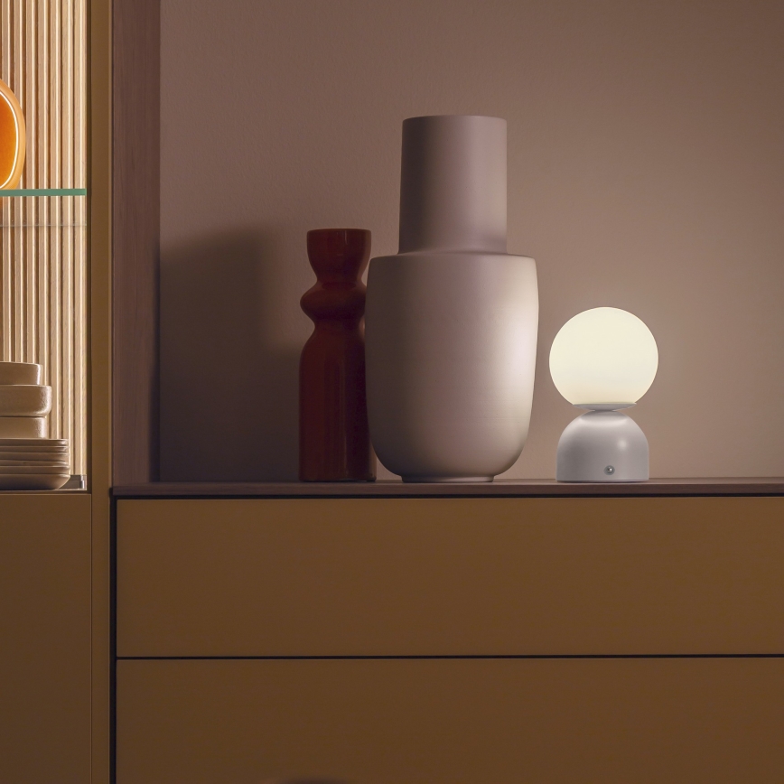 Schöner Wohnen 19218-39 - Lámpara de sobremesa LED recargable y regulable con control táctil RUDI LED/1,2W/5V 3000-6000K 1200 mAh gris