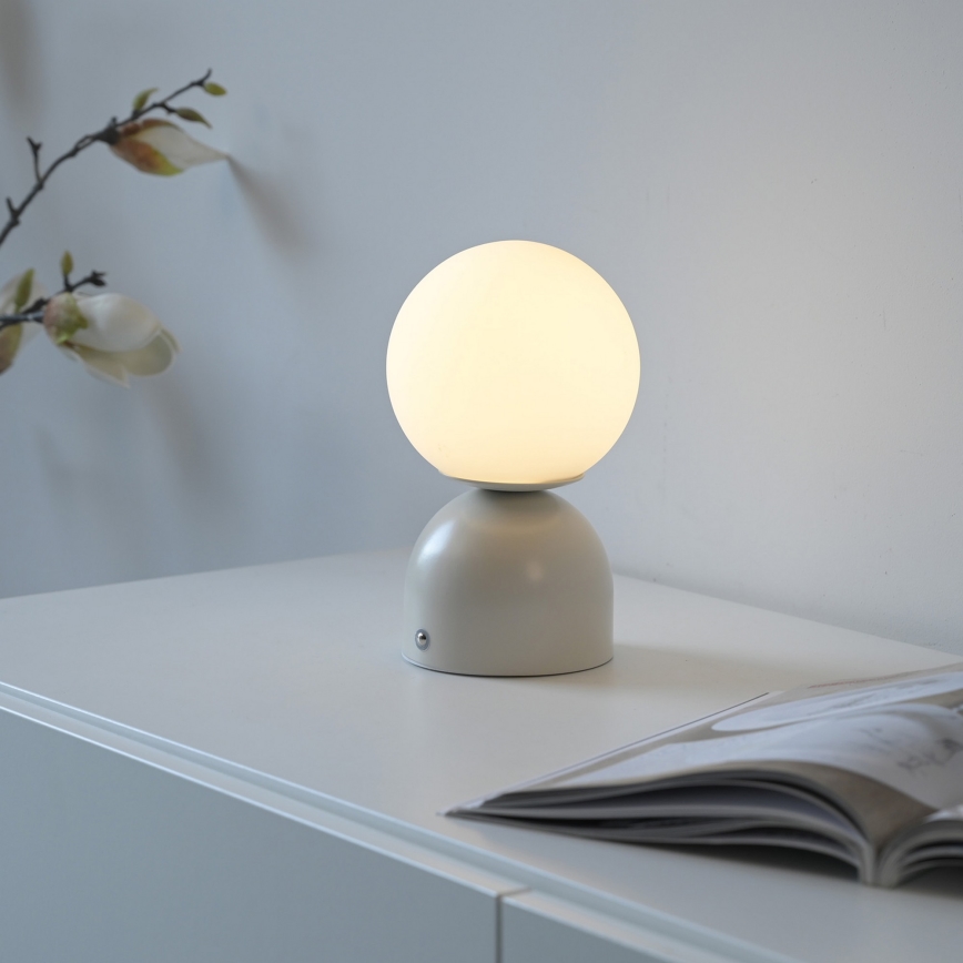 Schöner Wohnen 19218-39 - Lámpara de sobremesa LED recargable y regulable con control táctil RUDI LED/1,2W/5V 3000-6000K 1200 mAh gris