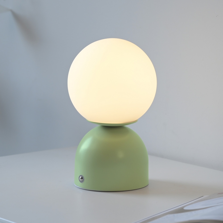 Schöner Wohnen 19218-43 - Lámpara de sobremesa LED recargable táctil regulable RUDI LED/1,2W/5V 3000-6000K 1200 mAh verde