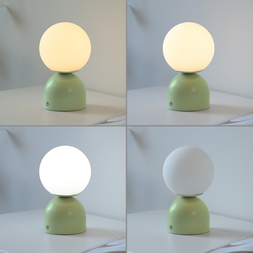 Schöner Wohnen 19218-43 - Lámpara de sobremesa LED recargable táctil regulable RUDI LED/1,2W/5V 3000-6000K 1200 mAh verde