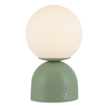 Schöner Wohnen 19218-43 - Lámpara de sobremesa LED recargable táctil regulable RUDI LED/1,2W/5V 3000-6000K 1200 mAh verde