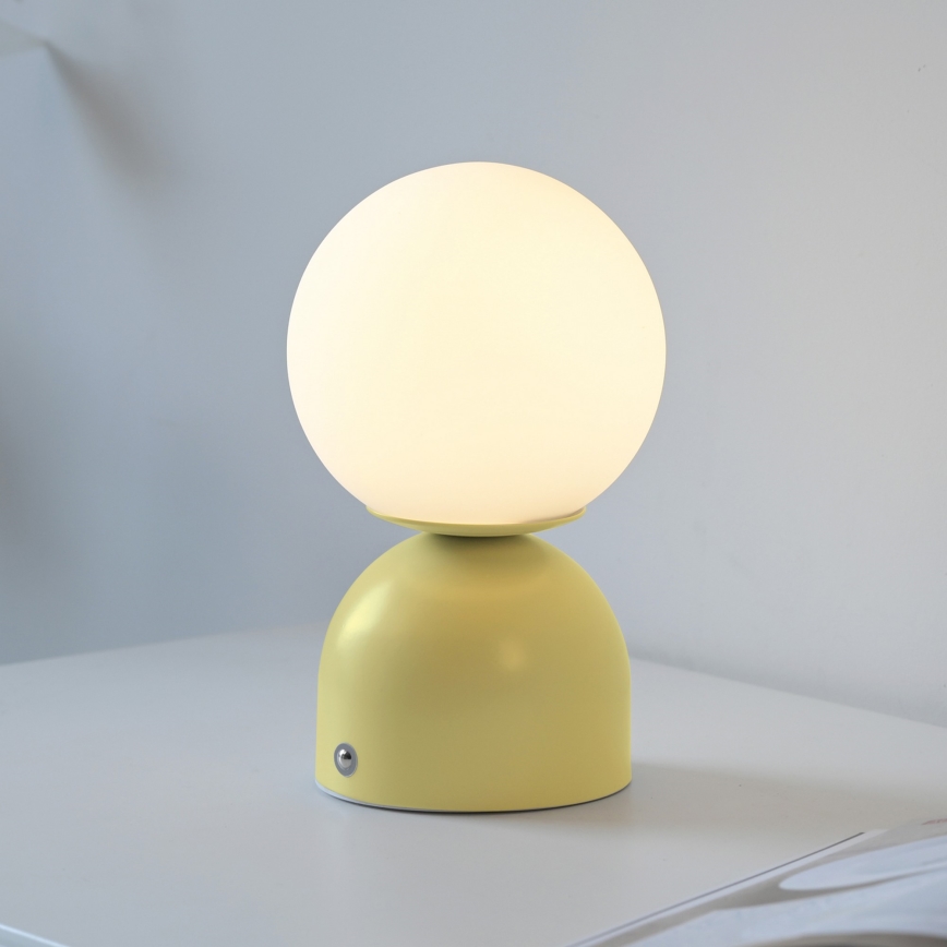 Schöner Wohnen 19218-81 - Lámpara LED de sobremesa recargable, táctil y regulable RUDI LED/1,2W/5V 3000-6000K 1200 mAh amarilla