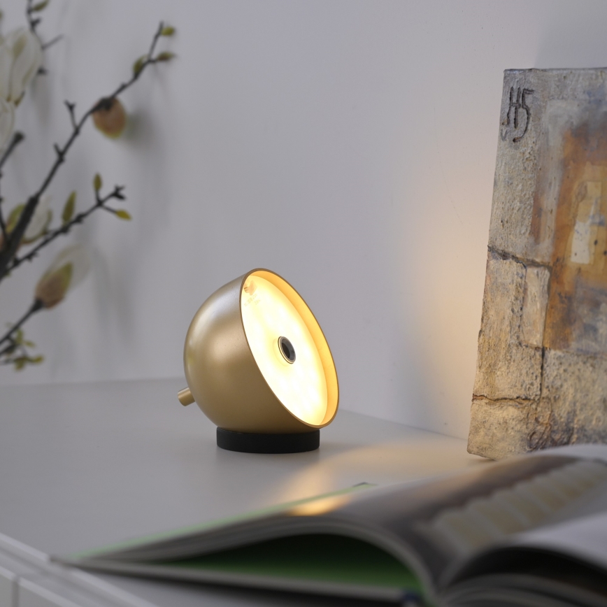 Schöner Wohnen 19244-12 - Lámpara de mesa LED exterior recargable con control táctil y regulable BELLIS LED/2,5W/5V 2600 mAh IP54 dorada