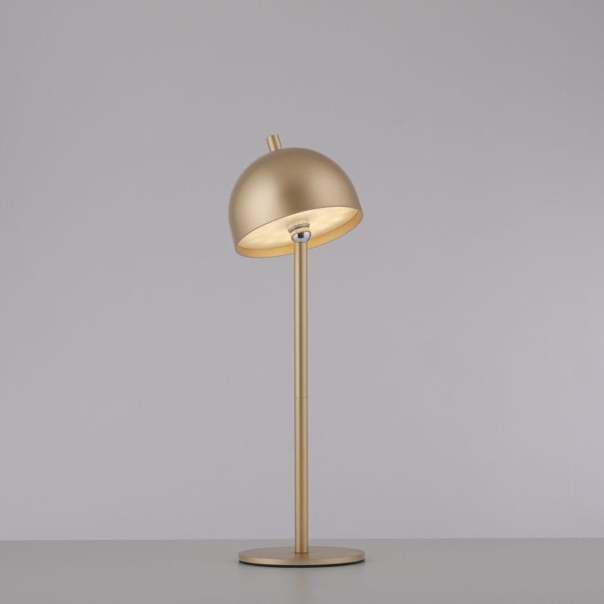 Schöner Wohnen 19244-12 - Lámpara de mesa LED exterior recargable con control táctil y regulable BELLIS LED/2,5W/5V 2600 mAh IP54 dorada