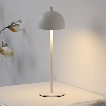 Schöner Wohnen 19244-16 - Lámpara de mesa para exterior BELLIS, LED táctil regulable y recargable, LED/2,5W/5V 2600 mAh IP54, blanca