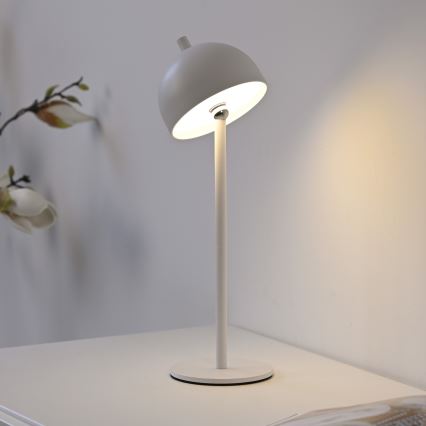 Schöner Wohnen 19244-16 - Lámpara de mesa para exterior BELLIS, LED táctil regulable y recargable, LED/2,5W/5V 2600 mAh IP54, blanca
