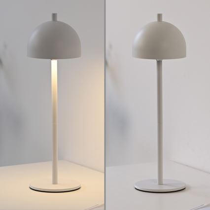 Schöner Wohnen 19244-16 - Lámpara de mesa para exterior BELLIS, LED táctil regulable y recargable, LED/2,5W/5V 2600 mAh IP54, blanca