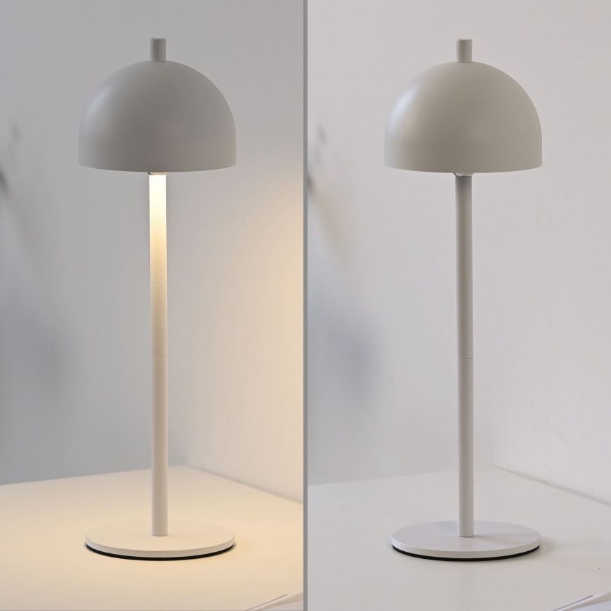 Schöner Wohnen 19244-16 - Lámpara de mesa para exterior BELLIS, LED táctil regulable y recargable, LED/2,5W/5V 2600 mAh IP54, blanca