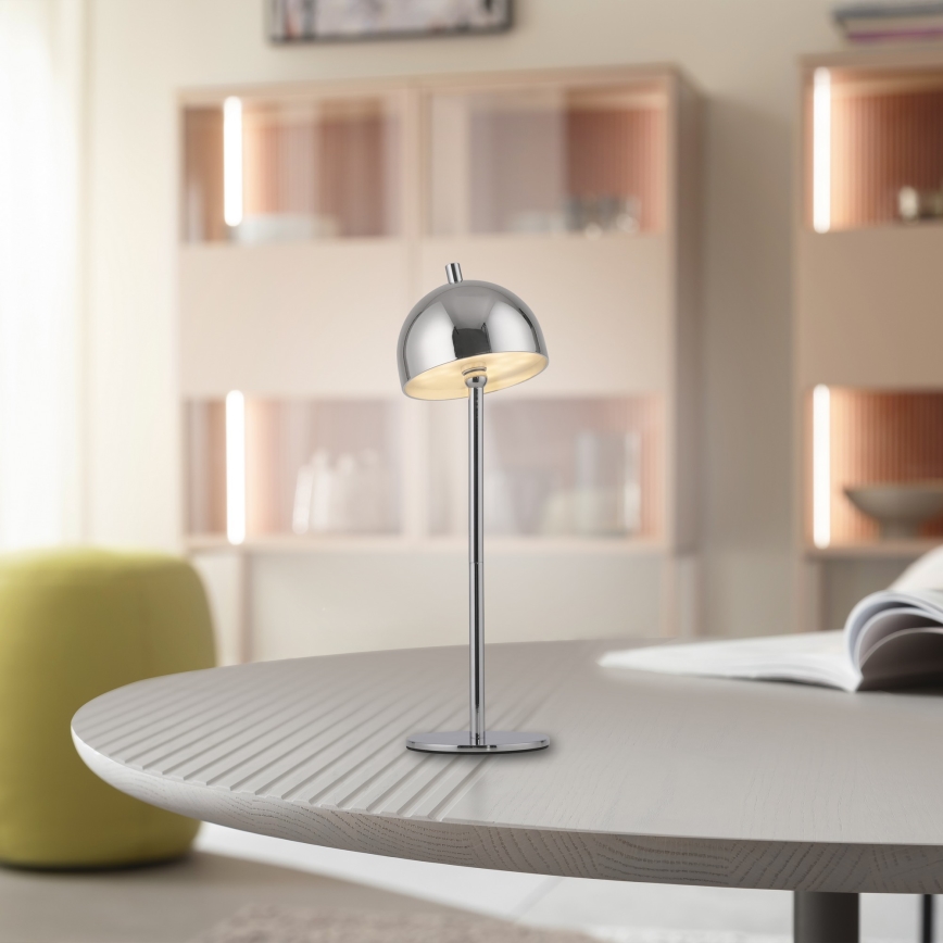 Schöner Wohnen 19244-17 - Lámpara de sobremesa exterior recargable, táctil y regulable BELLIS LED/2,5W/5V 2600 mAh IP54 cromo brillante