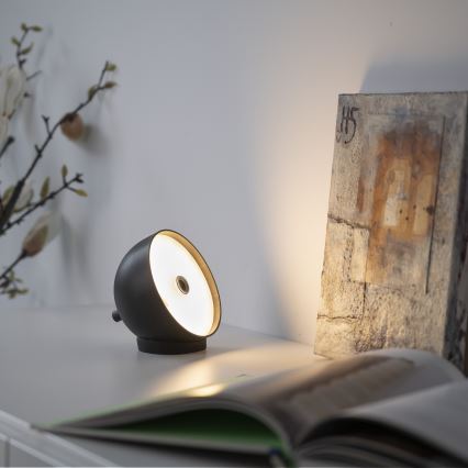 Schöner Wohnen 19244-18 - Lámpara de sobremesa LED para exterior BELLIS, recargable y regulable con control táctil, 2,5 W / 5 V, 2600 mAh, IP54, negra