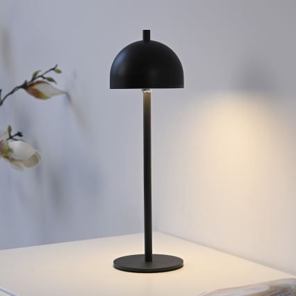 Schöner Wohnen 19244-18 - Lámpara de sobremesa LED para exterior BELLIS, recargable y regulable con control táctil, 2,5 W / 5 V, 2600 mAh, IP54, negra