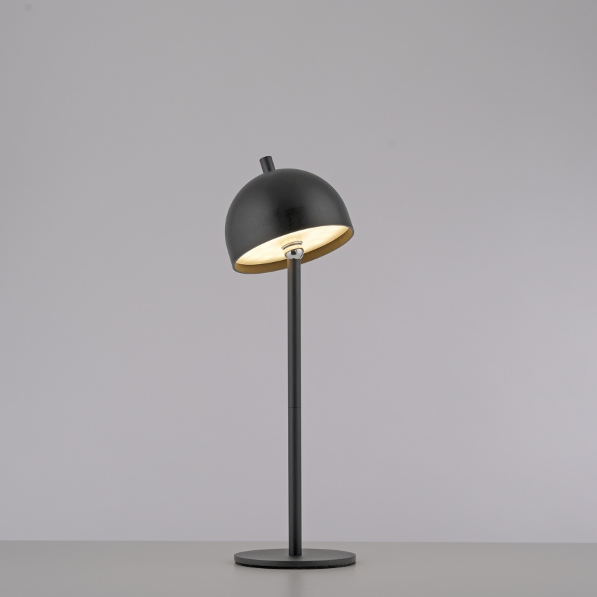 Schöner Wohnen 19244-18 - Lámpara de sobremesa LED para exterior BELLIS, recargable y regulable con control táctil, 2,5 W / 5 V, 2600 mAh, IP54, negra