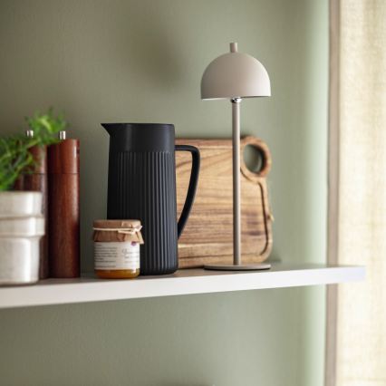 Schöner Wohnen 19244-39 - Lámpara de mesa LED recargable para exterior BELLIS, regulable con control táctil LED/2,5W/5V 2600 mAh IP54 gris