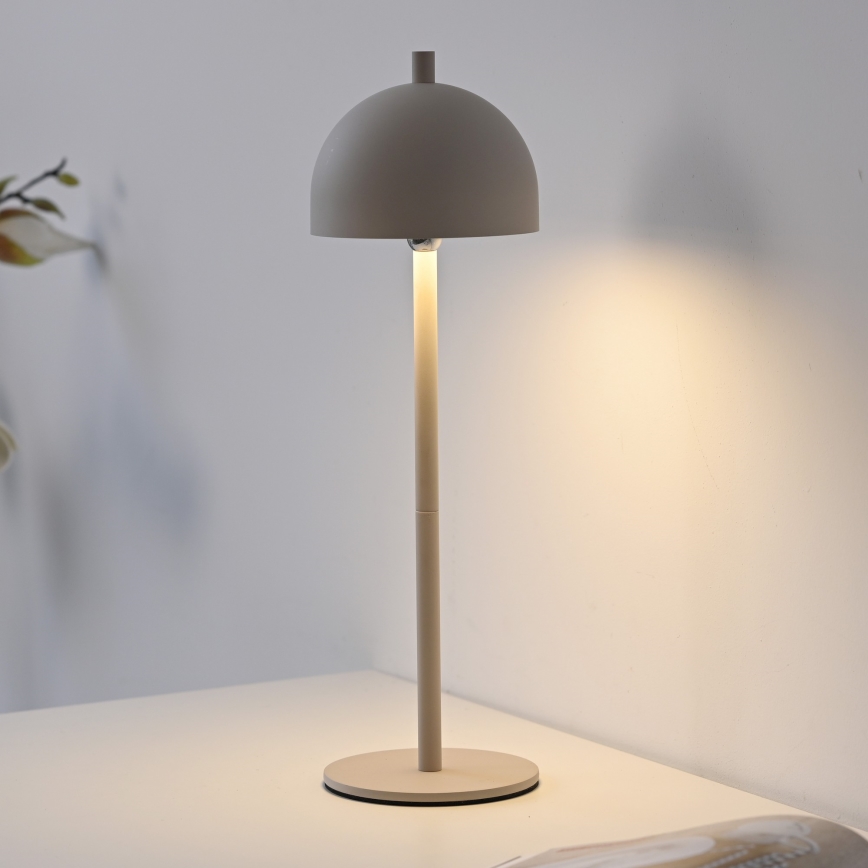 Schöner Wohnen 19244-39 - Lámpara de mesa LED recargable para exterior BELLIS, regulable con control táctil LED/2,5W/5V 2600 mAh IP54 gris