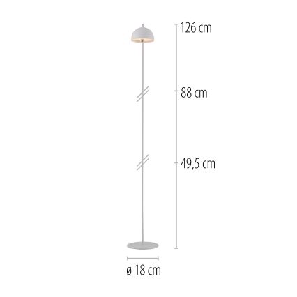 Schöner Wohnen 19245-16 - Lámpara de pie exterior recargable con control táctil regulable BELLIS LED/2,5W/5V 2600 mAh IP54 blanca