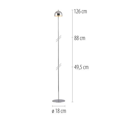 Schöner Wohnen 19245-17 - Lámpara de pie exterior recargable con control táctil y regulable BELLIS LED/2,5W/5V 2600 mAh IP54 cromo brillante