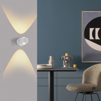 Schöner Wohnen 19331-16 - Aplique de pared LED CHIA 2xLED/2W/230V blanco